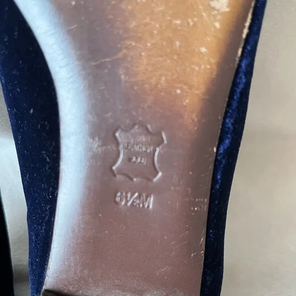 Tory Burch Easton Blue Velvet Loafers Embroidered Beetle Fairycore Regal Sz 6.5 - Picture 10 of 12